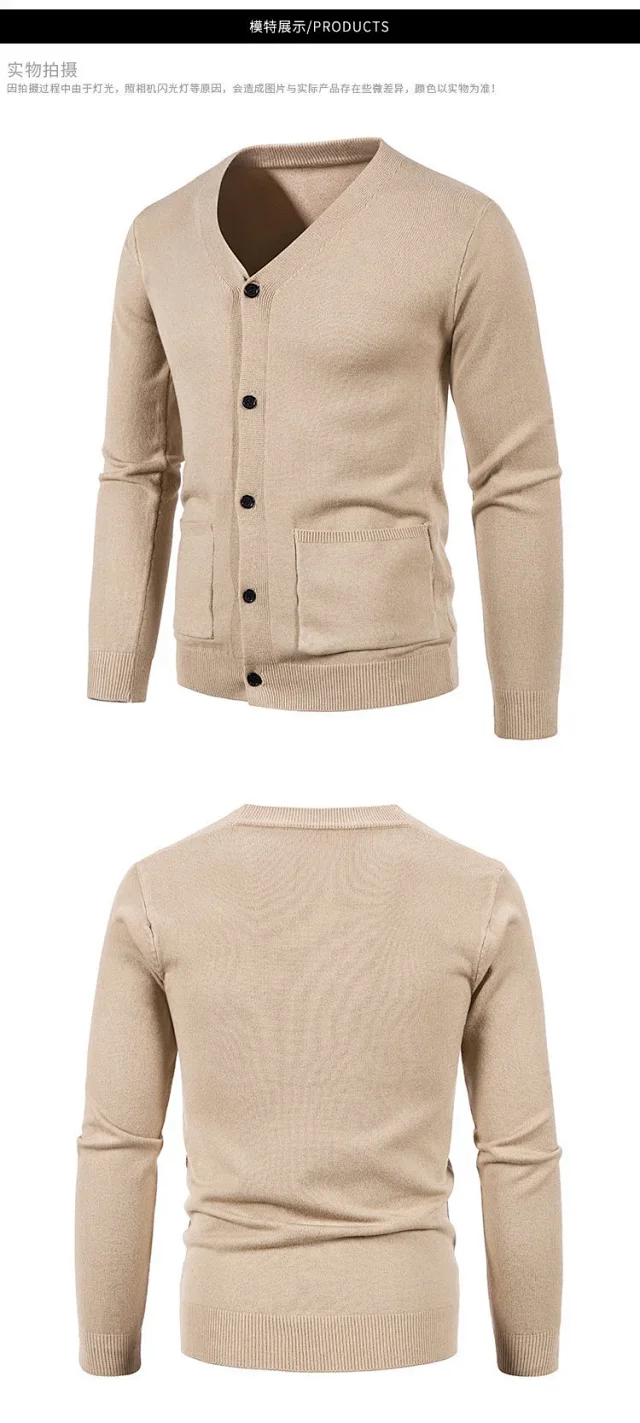 Men's Korean Style Knit Cardigan Autumn New Detail