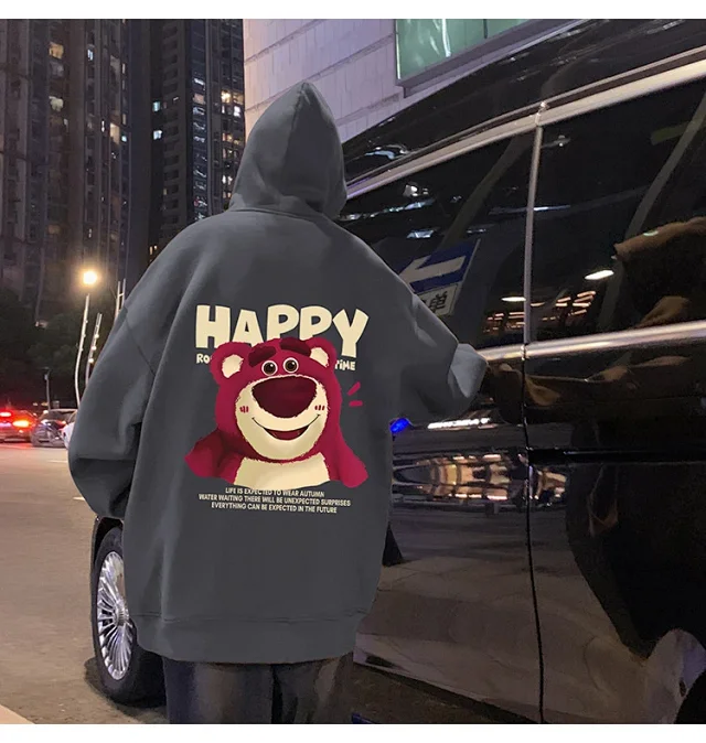Men's Strawberry Bear Heavy Fleece Hoodie Detail