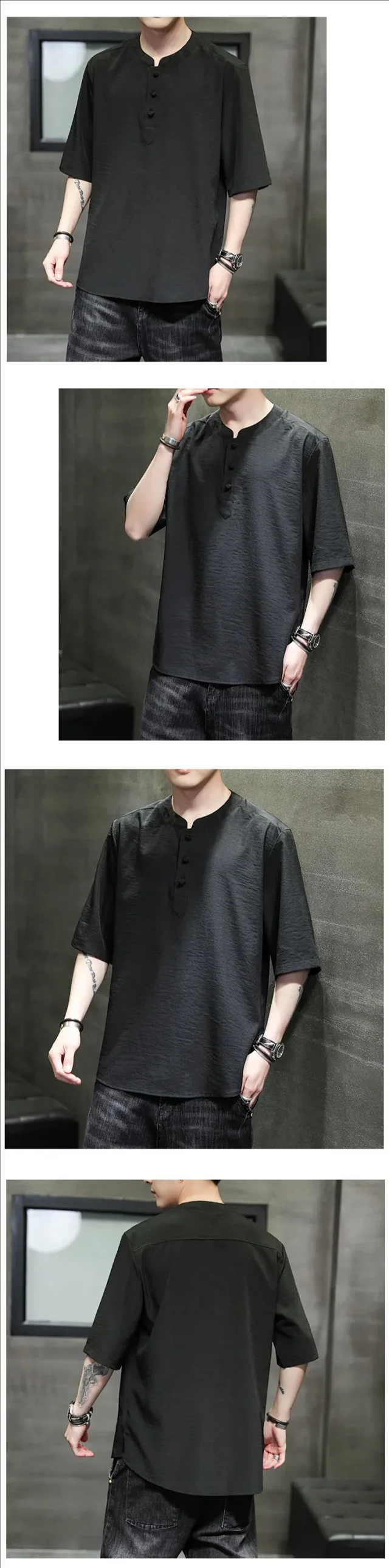 Men's Summer Cooling Tang-Style Quick-Dry T-Shirt Detail