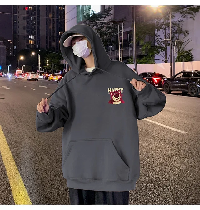 Men's Strawberry Bear Heavy Fleece Hoodie Detail