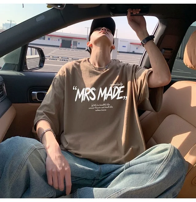 New Men's Heavyweight Cotton Oversize Tee Detail