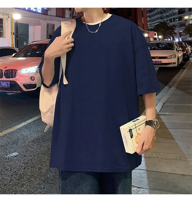 Men's Summer Oversized Heavyweight Cotton T-Shirt Detail