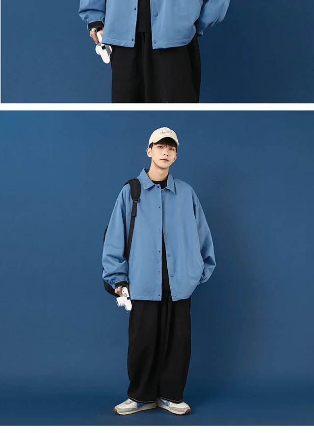 Men's Plus Size Korean Coach Jacket Detail