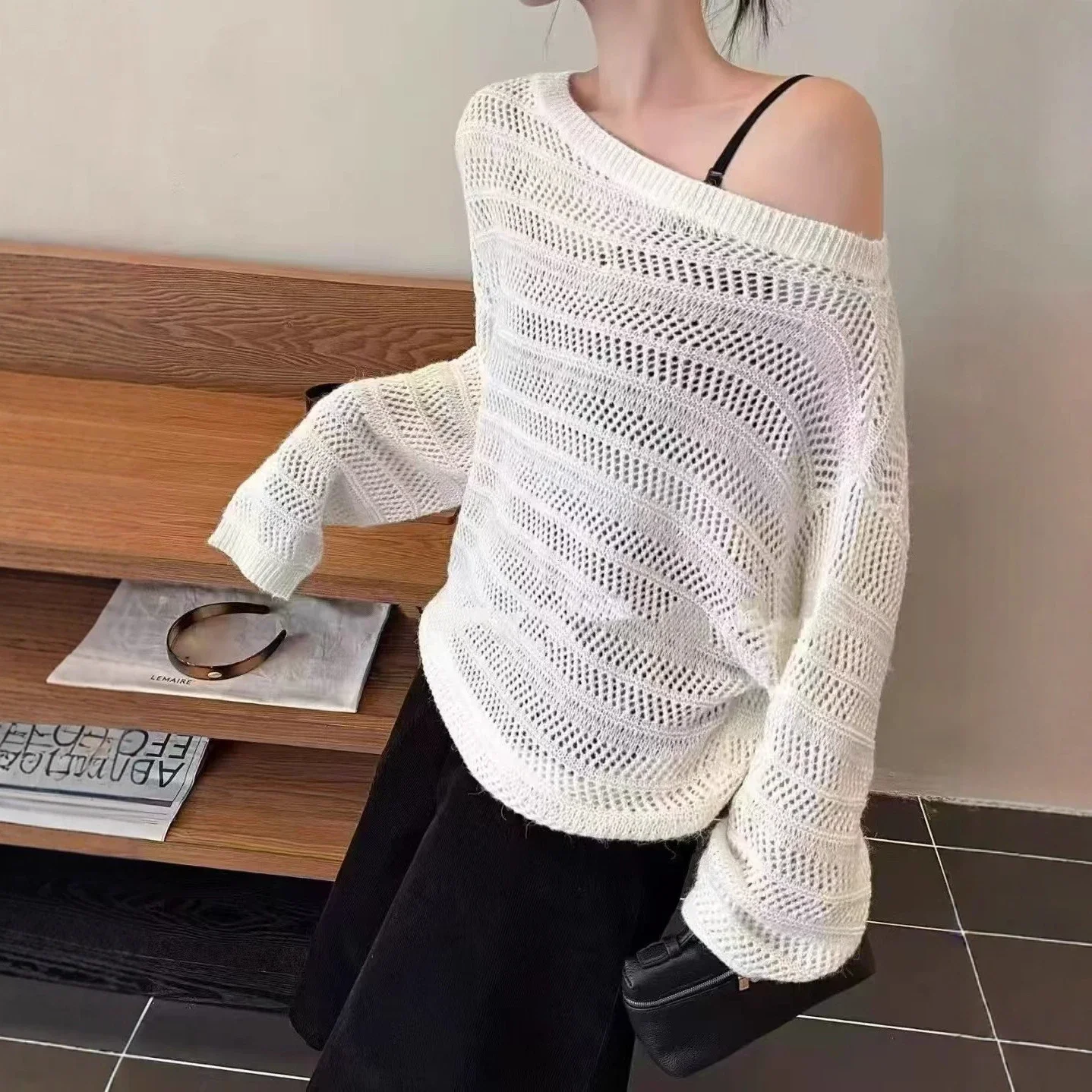 Women's Korean Lace Off-Shoulder Cover-Up