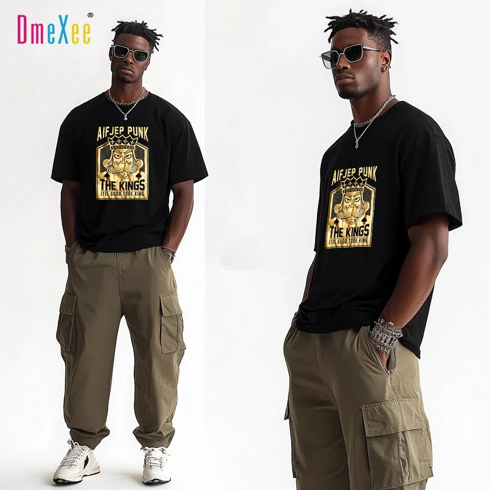 Men's Oversized Streetwear Foil Print Tee