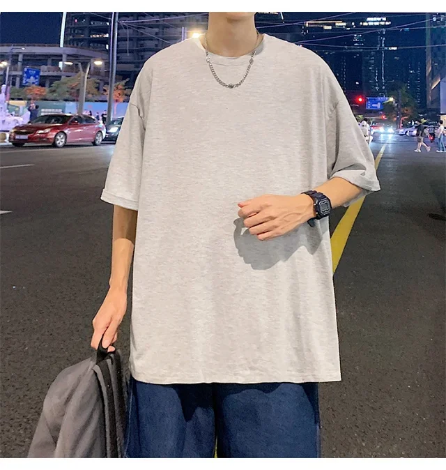 Men's Summer Oversized Heavyweight Cotton T-Shirt Detail