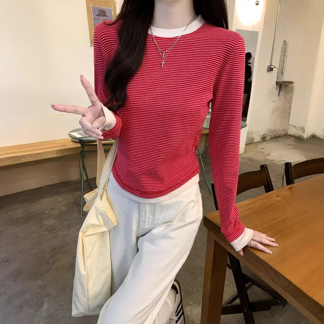 2025 Fall Women's Ribbed Longsleeve T-shirt