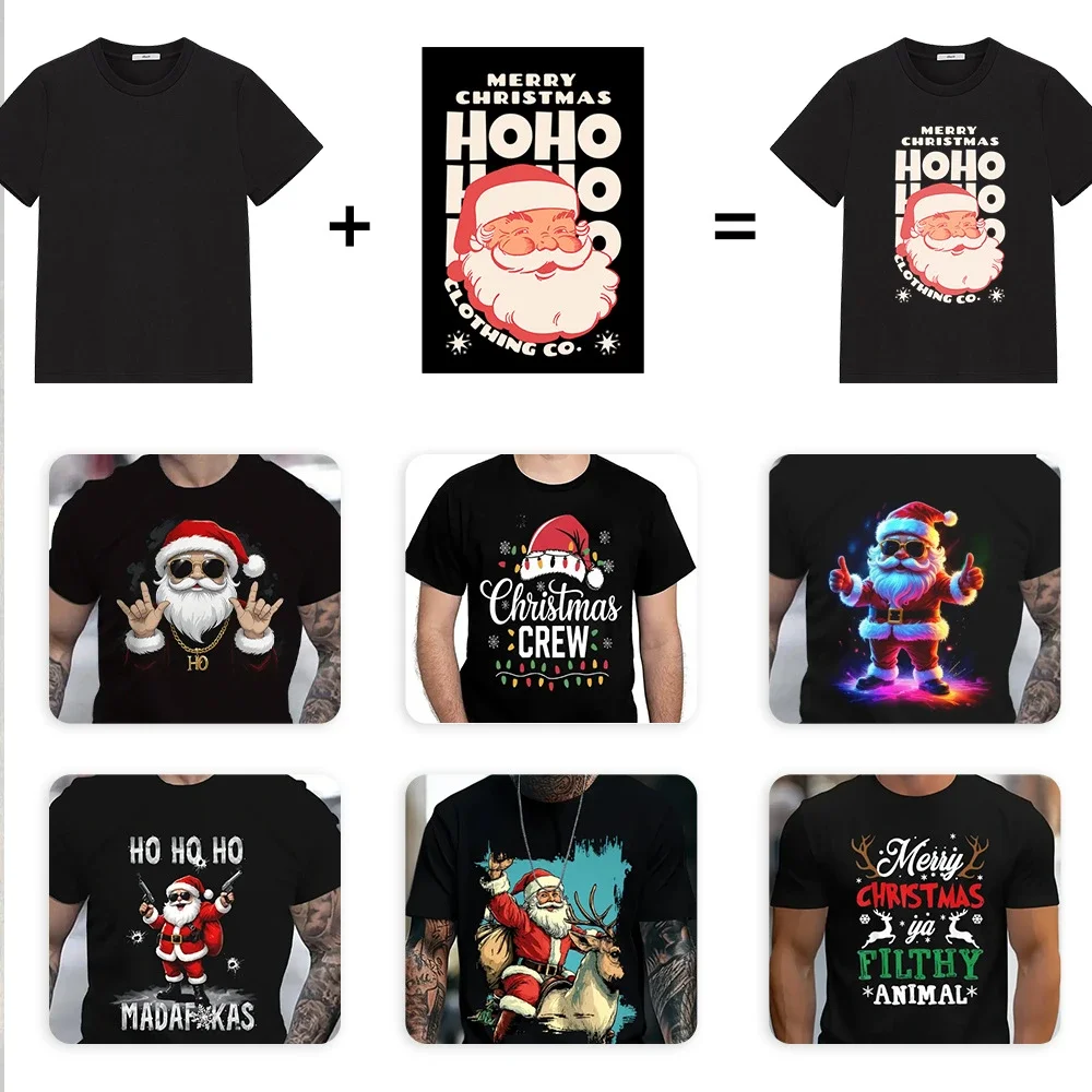 Men's Oversized Summer T-Shirt Christmas Print