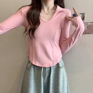 Women's Long Sleeve Mock Layered Tee Detail