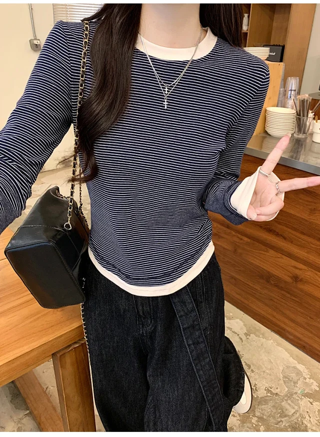 2025 Fall Women's Ribbed Longsleeve T-shirt Detail