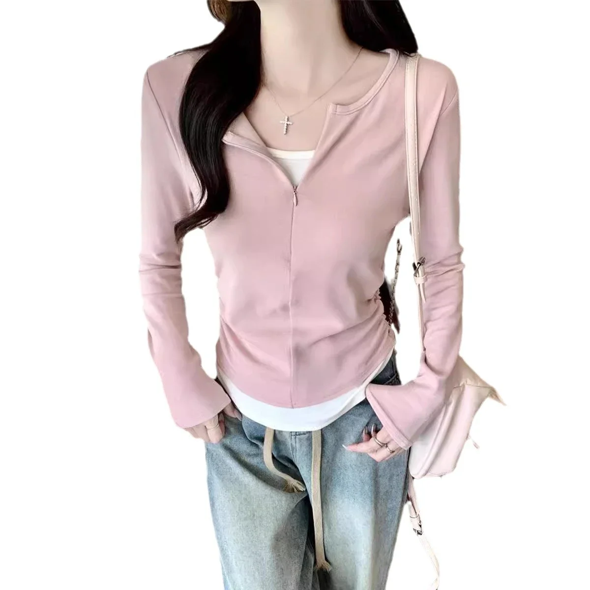 Women's Zip Mock Two-Piece T-Shirt