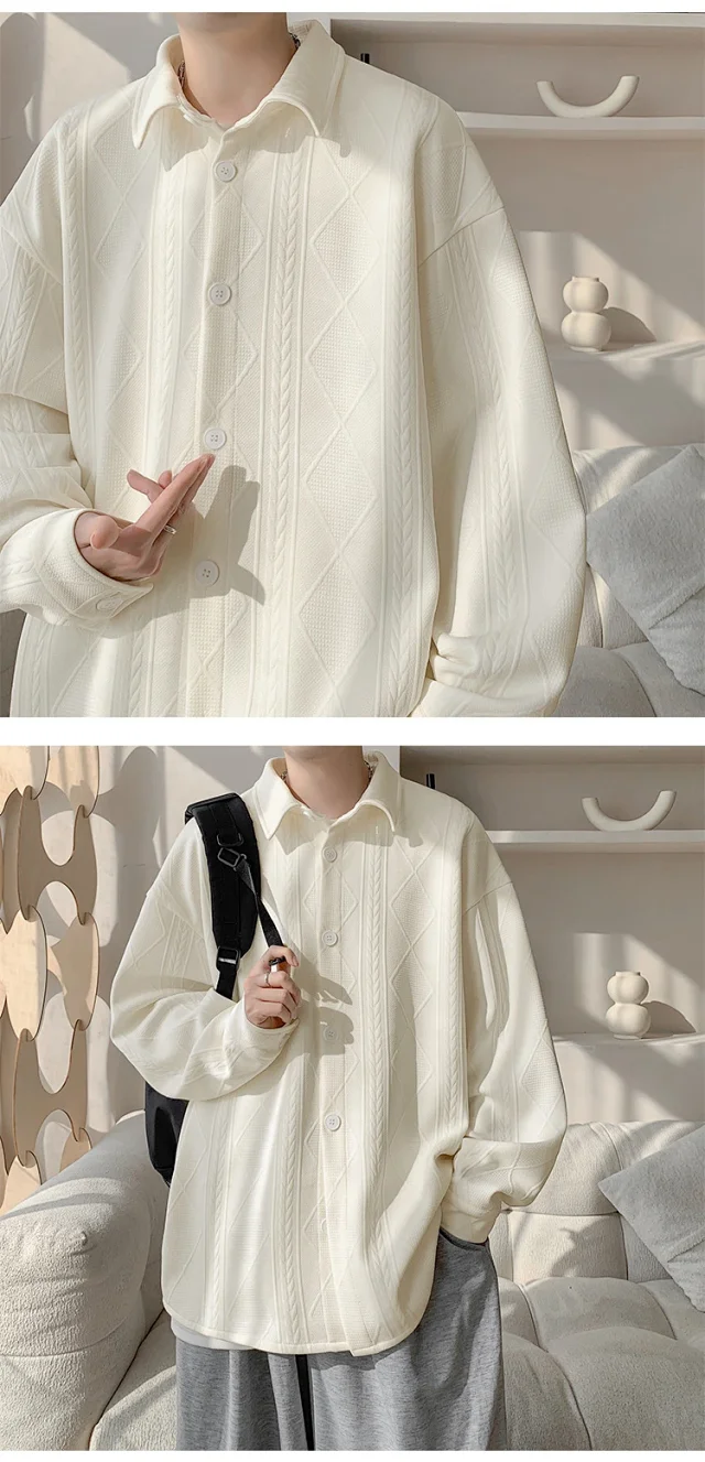 Trendy Boys' Jacquard Long Sleeve Shirt Detail