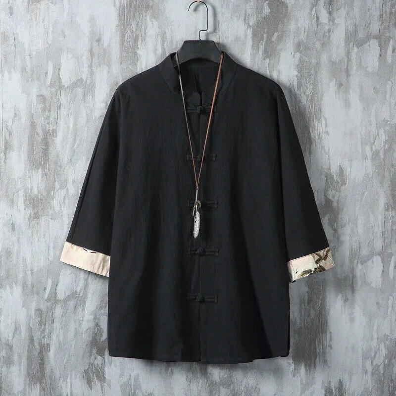 Wind Men's Chinese 3/4 Sleeve Shirt