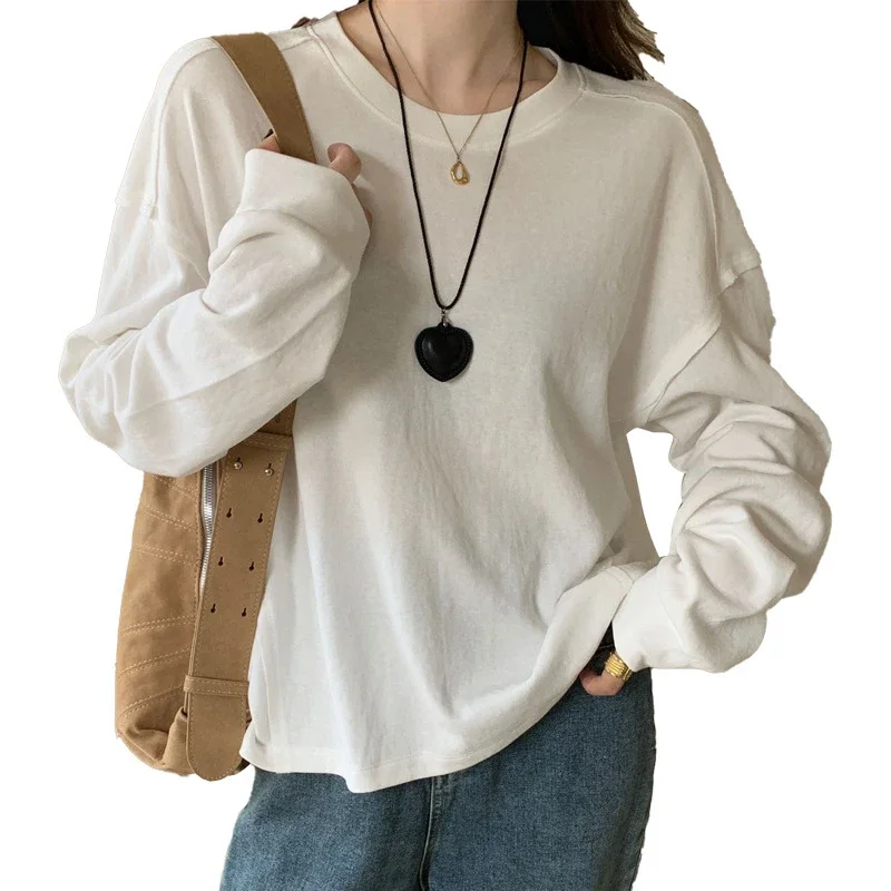 Women's Cotton Loose Long-Sleeve T-Shirt