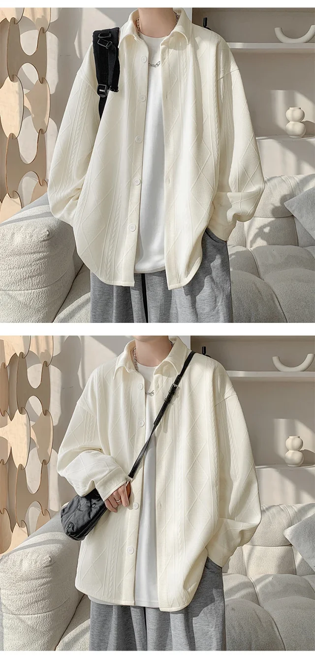 Trendy Boys' Jacquard Long Sleeve Shirt Detail