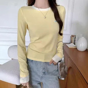 Women's Layered Colorblock Long Sleeve Tee Detail