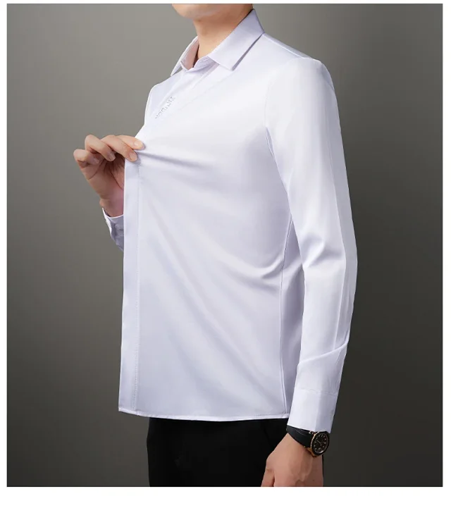 Men's Tailored Stretch Long Sleeve Shirt Detail