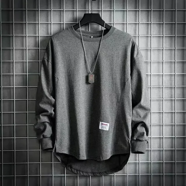 Men's Trendy Oversized Long Sleeve Tee Detail