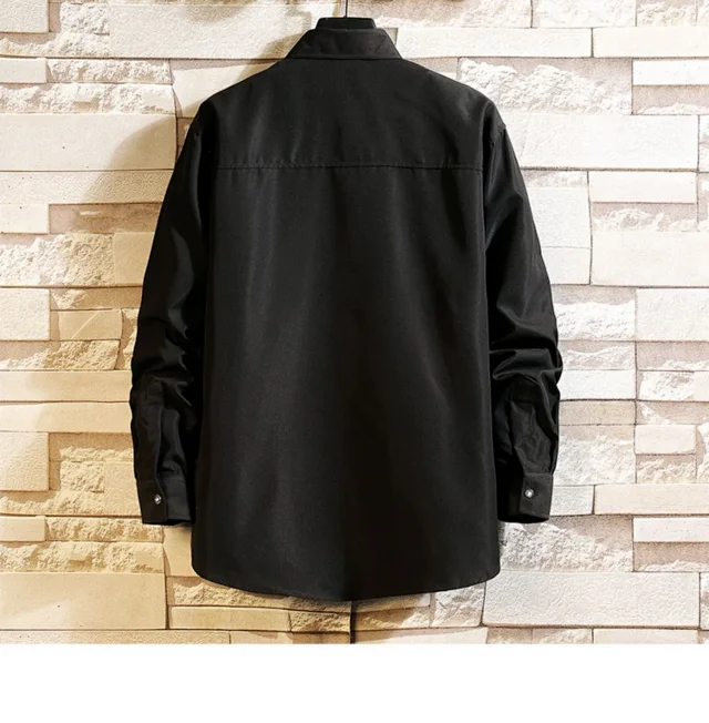 Men's Plus Size Preppy Autumn Shirt Detail