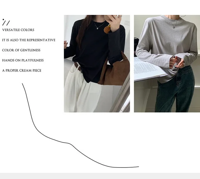 Women's Long Sleeve Round Neck Tee Detail