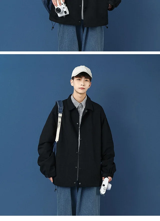 Men's Plus Size Korean Coach Jacket Detail