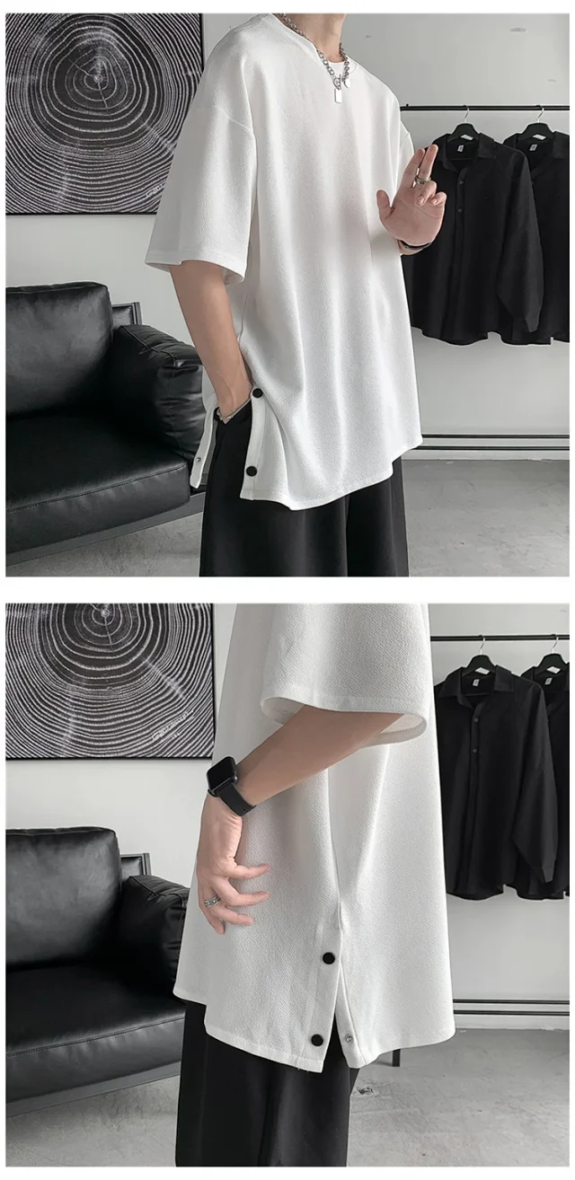 Men's 2025 Oversized Summer T - Shirt (Ins Hong Kong Style) Detail