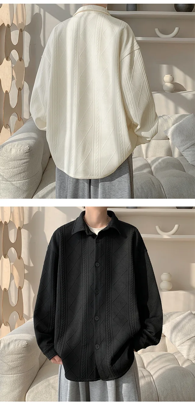 Trendy Boys' Jacquard Long Sleeve Shirt Detail