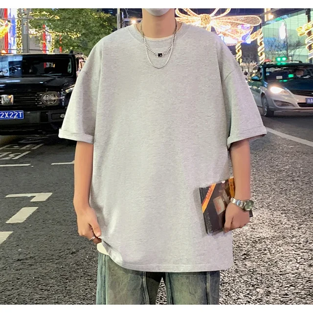 Men's Summer Oversized Heavyweight Cotton T-Shirt Detail