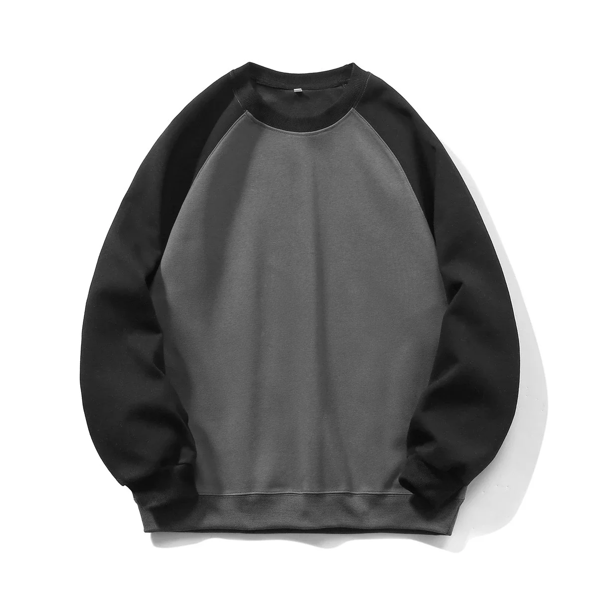 Men's Plus-Size Japanese Minimalist Color-Block Sweatshirt