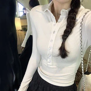 Women's Long Sleeve Striped Mock T-Shirt Detail