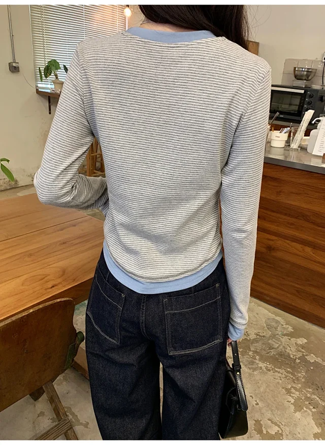 2025 Fall Women's Ribbed Longsleeve T-shirt Detail