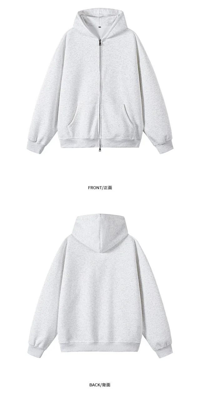 Couple's American Retro Heavyweight Double-Zip Hoodie Detail