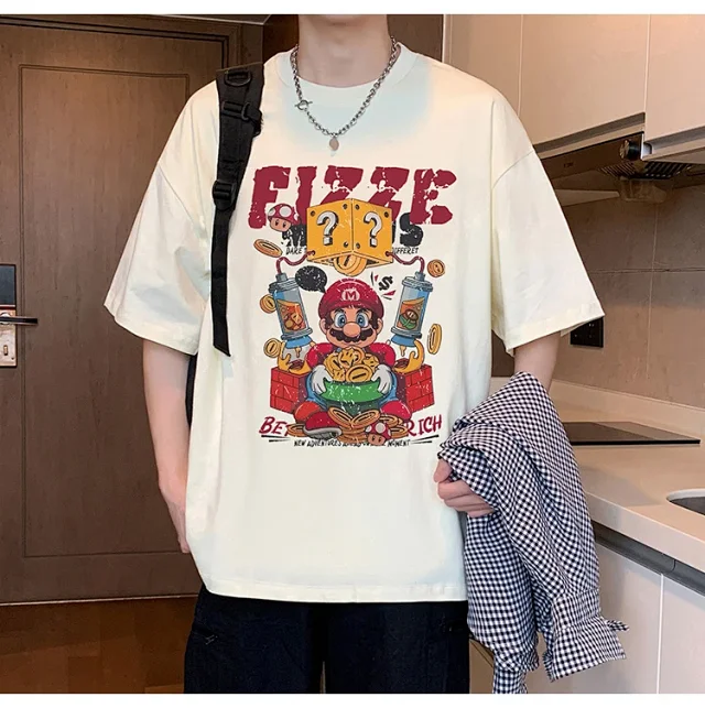 Men's 2025 Summer Cotton Cartoon Tee Detail