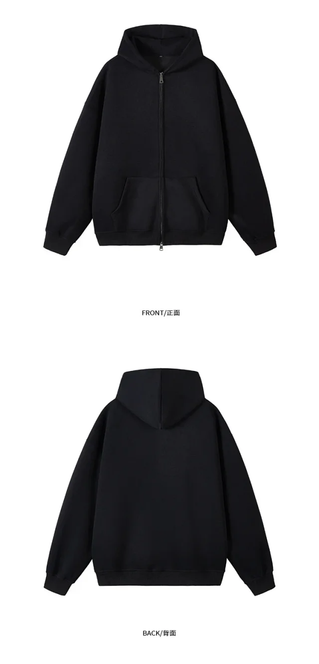 Couple's American Retro Heavyweight Double-Zip Hoodie Detail