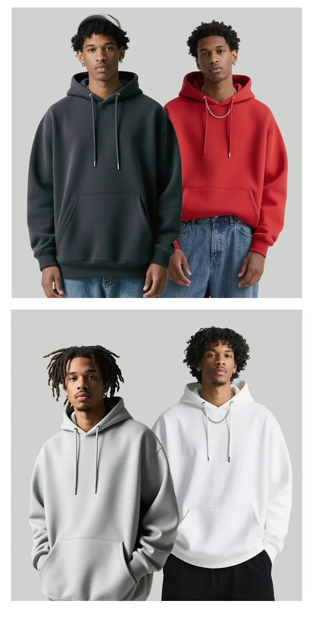 320G Heavy Red Hoodie Unisex 2025 Detail
