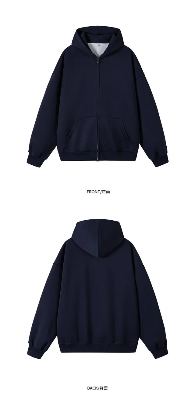 Couple's American Retro Heavyweight Double-Zip Hoodie Detail
