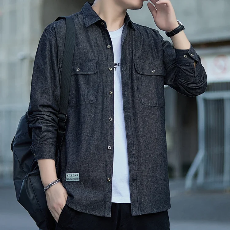 Men's Vintage Denim Oversize Work Shirt
