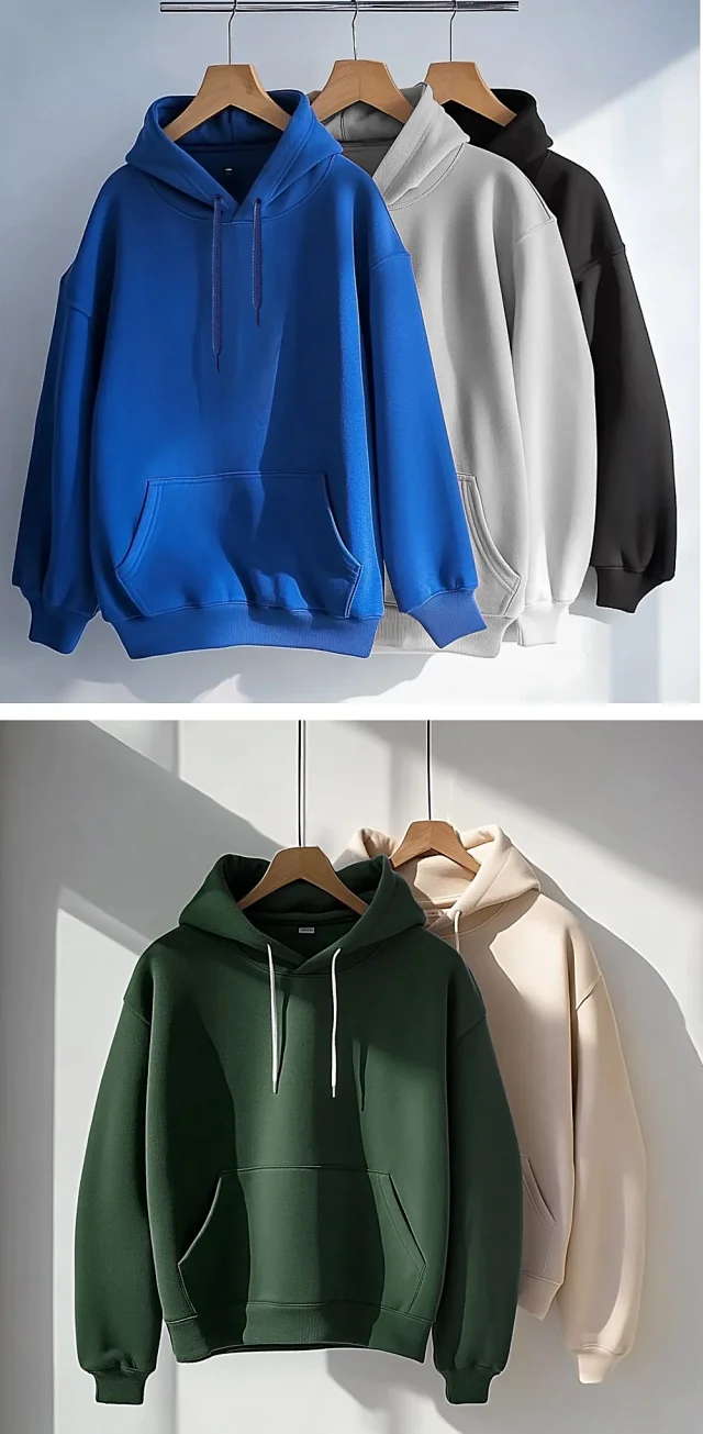 Unisex 450G White Fox Fleece Hoodie Detail