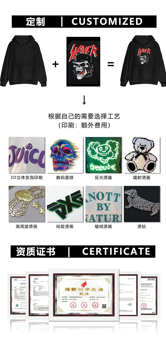 Men's AW Custom Logo Hoodie 300gsm Detail