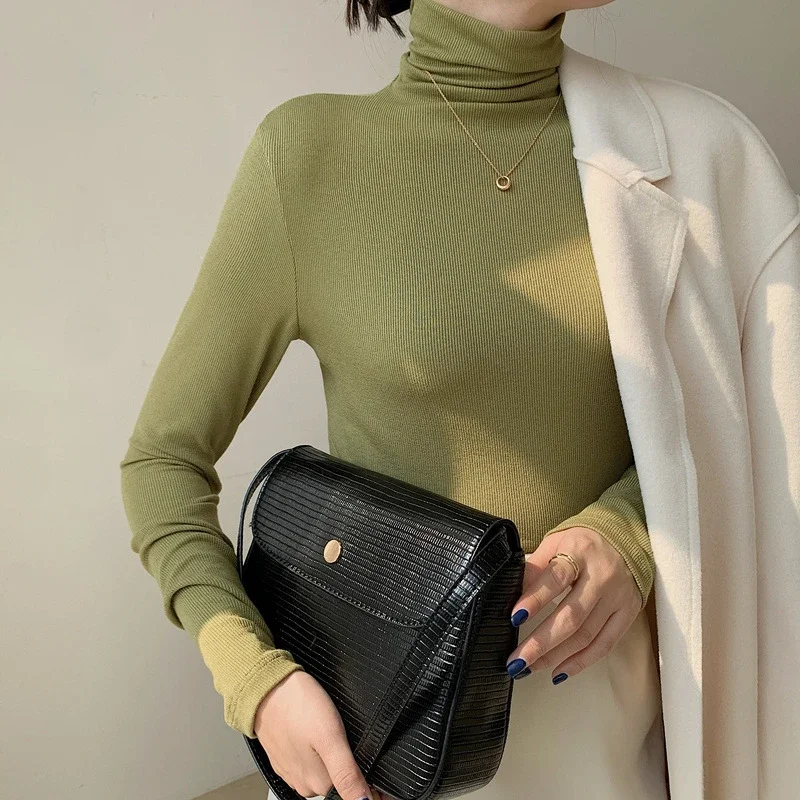 Women's Slim Fit Long Sleeve High Neck Top