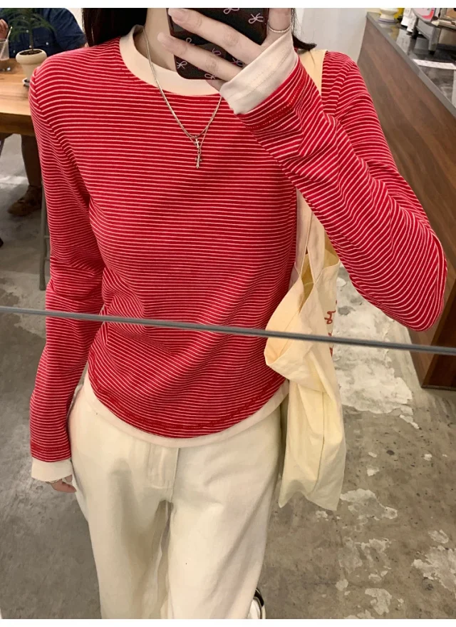 2025 Fall Women's Ribbed Longsleeve T-shirt Detail