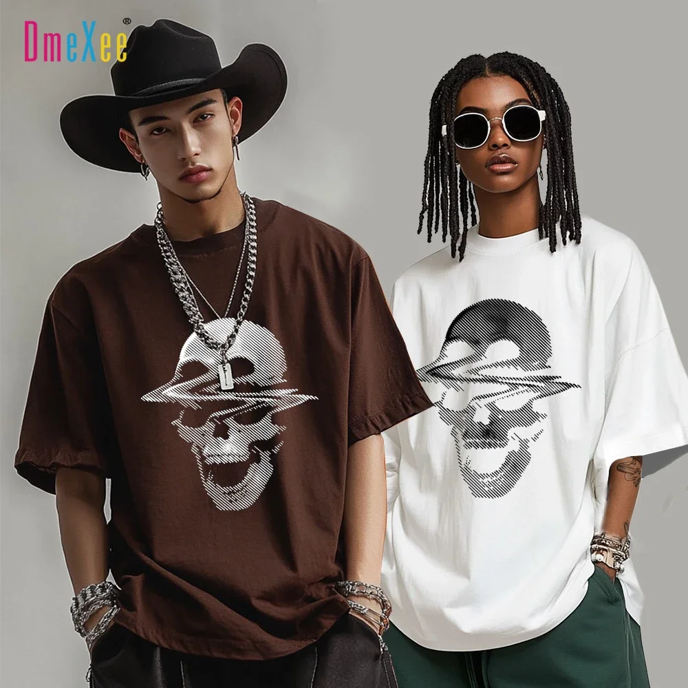 Unisex Plus Size Skull Print Tee