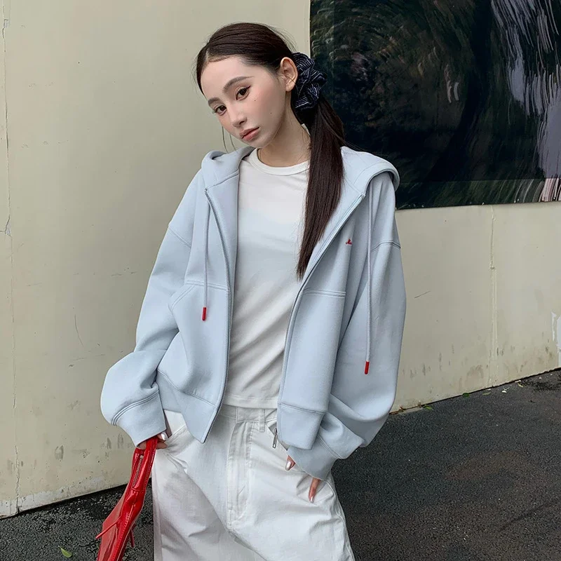 Women's Oversized Cropped Zip Hoodie FW25