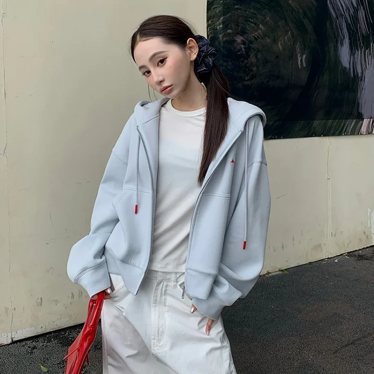 Women's Oversized Cropped Zip Hoodie FW25