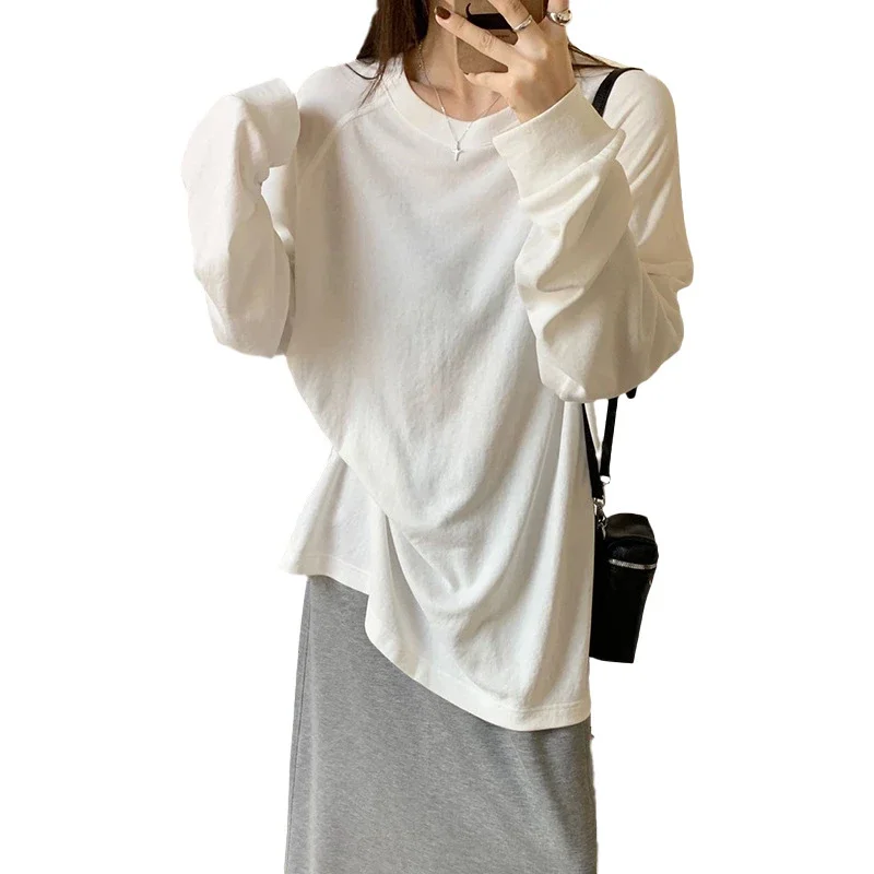 Korean Women's Boyfriend Raglan Long-Sleeve Tee