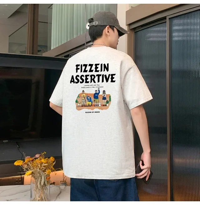 Men's Big Size Cotton Summer T-Shirt Detail