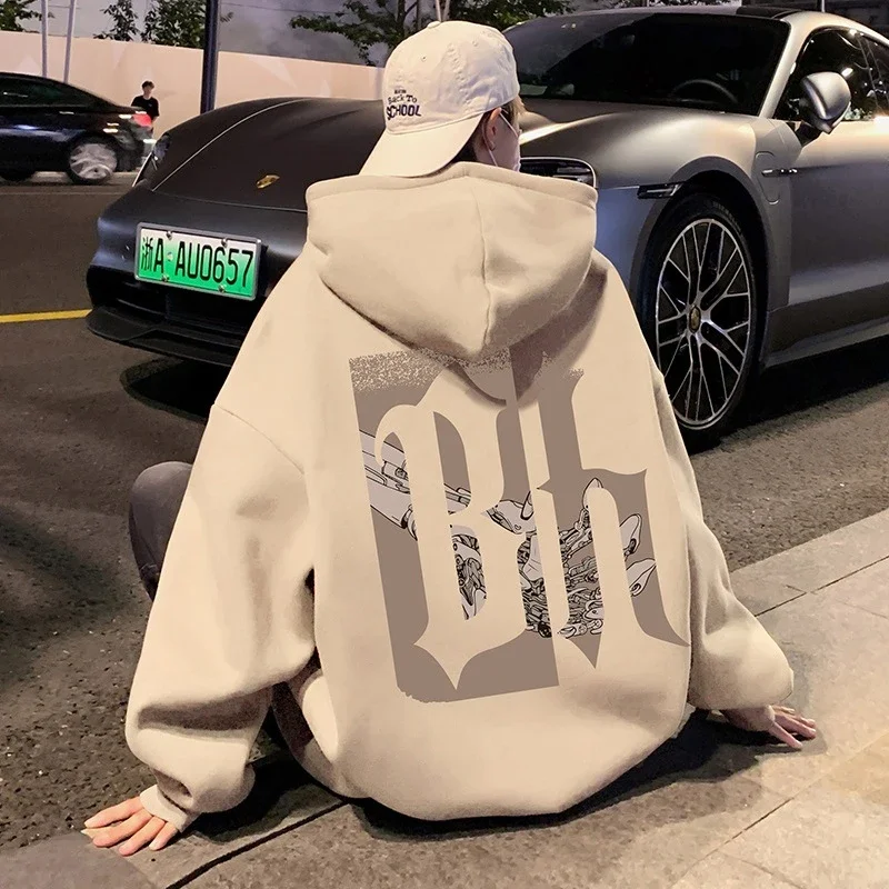 Japanese Hiphop Men's Oversized Cotton Hoodie