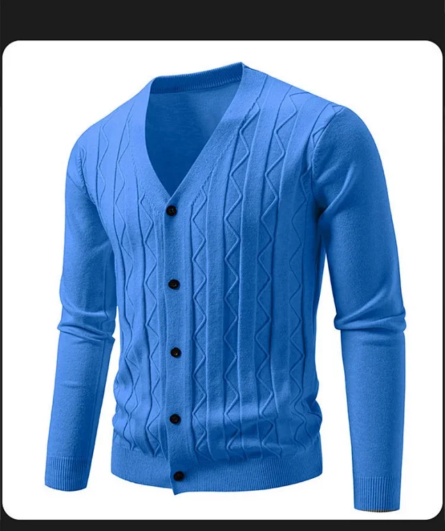 Men's Autumn Winter Knit Cardigan Korean Trendy Detail