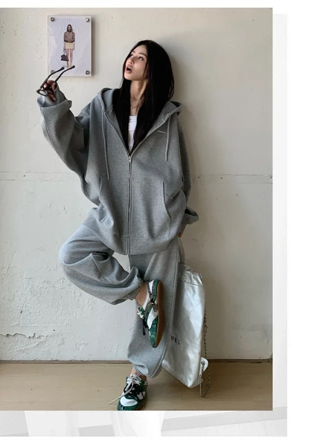 2025 Korean Women's Heavyweight Zip Hoodie Detail