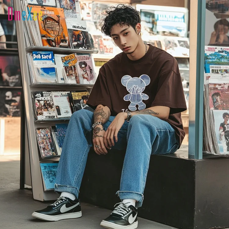 Men's Summer Bear Print T-shirt
